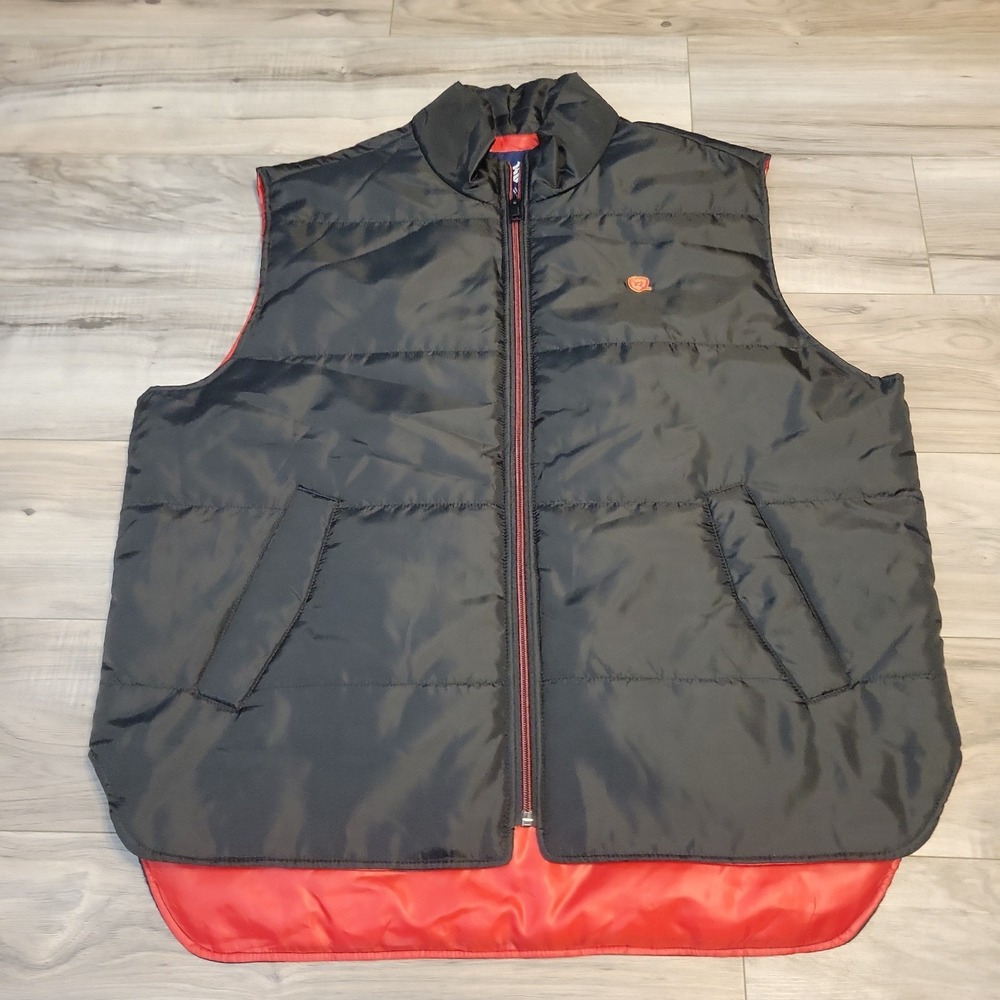 Rocawear Mens Puffer Vest XL Black & Red Insulated Zip-Up Outerwear
